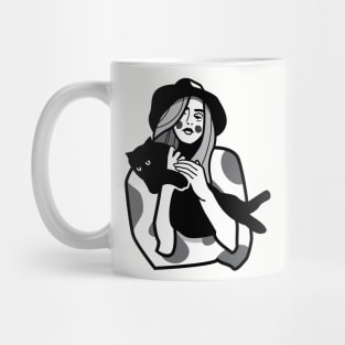 Girl with cat Mug